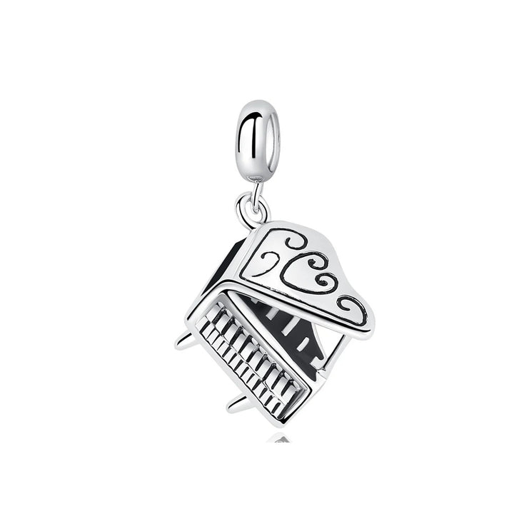 Silver Piano Shape Charm Pendant