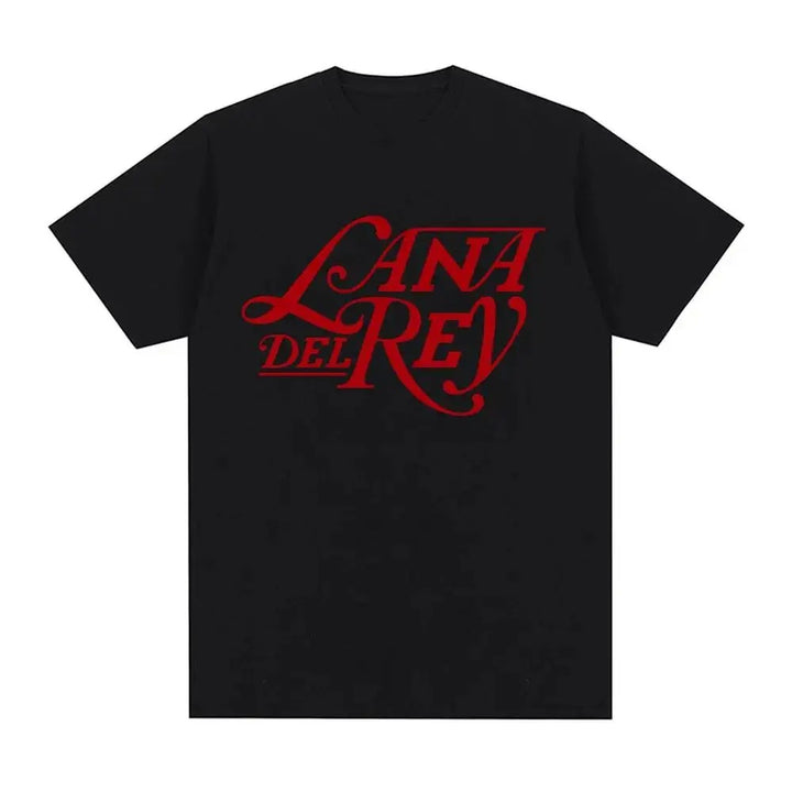 Czarny T-Shirt z Nadrukiem Lana Del Rey  Logo