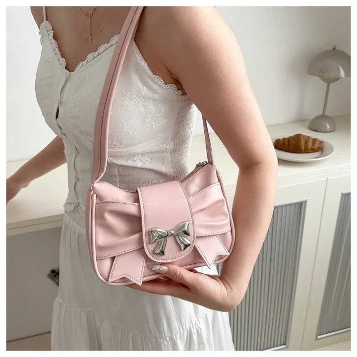 Pink Fashion Shoulder Bag With Bow