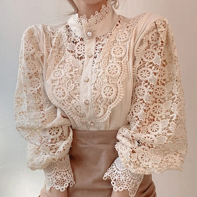 Apricot Lace Blouse