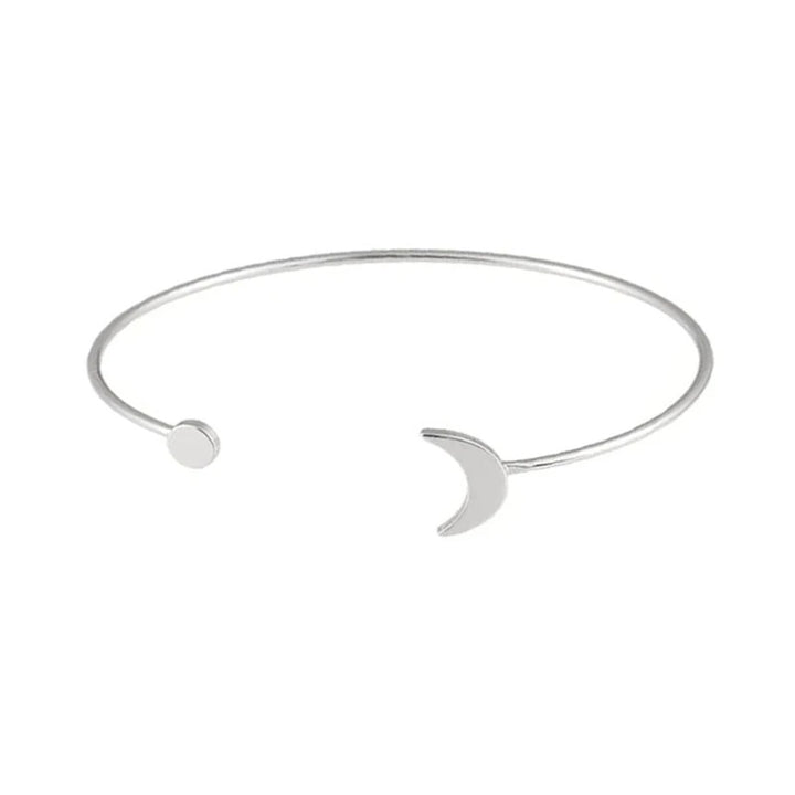 Silver Fashion Cuff Bracelet with Moon