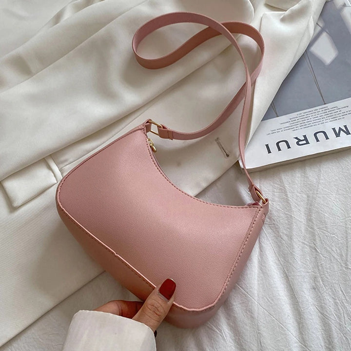 Retro PU Leather Shoulder Bag Pink