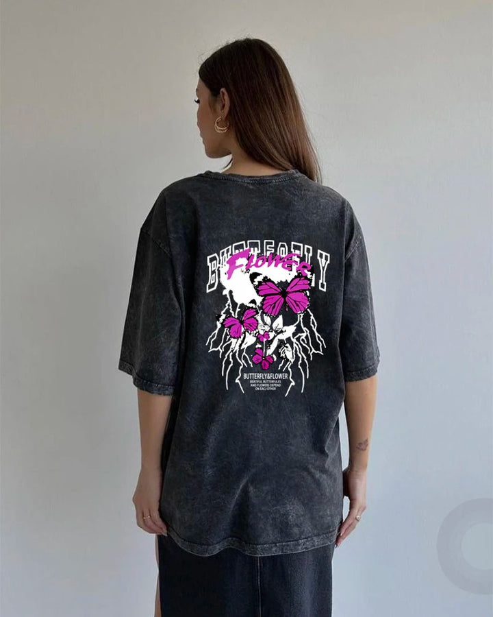 Black Oversize T-shirt "Butterfly Power"