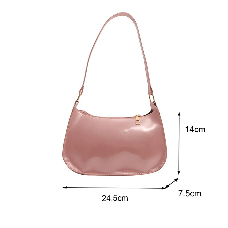 Retro PU Leather Shoulder Bag Pink