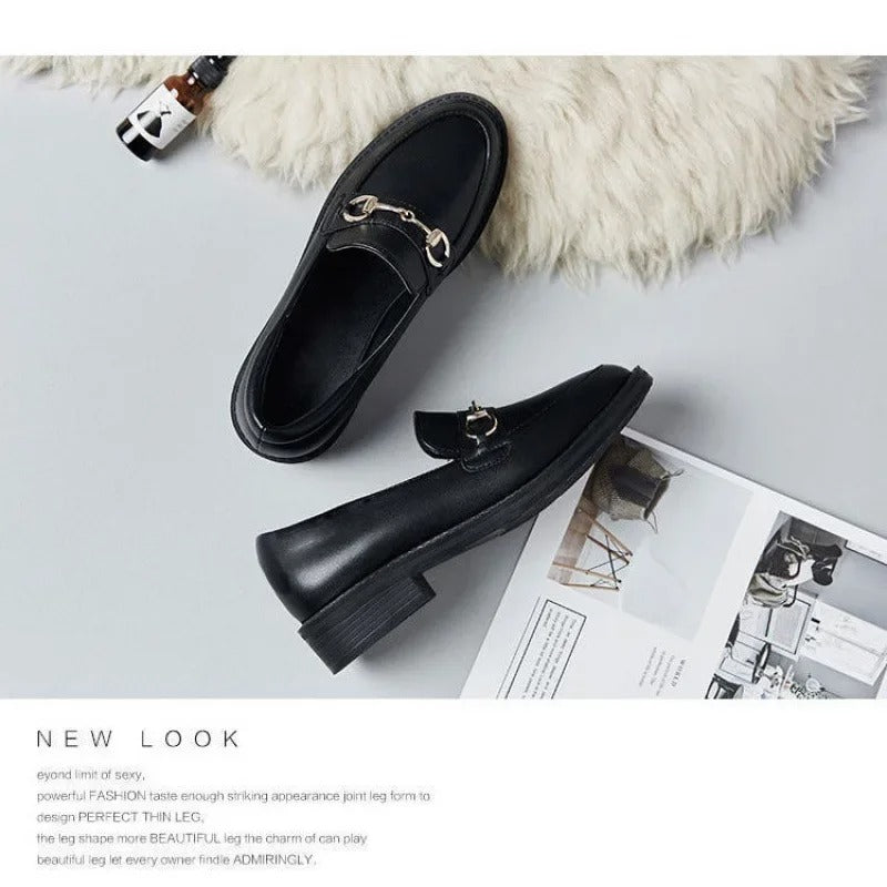 Black Matte Vintage Women's Loafers