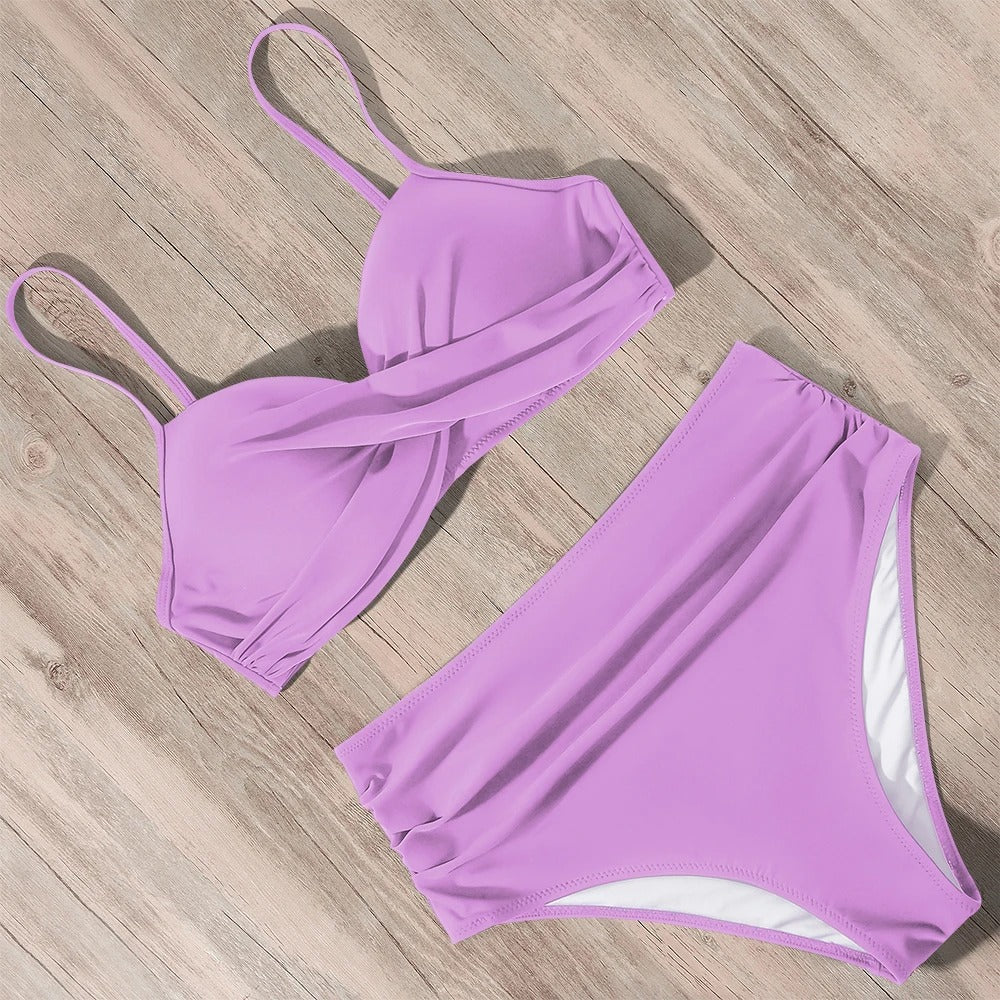 Lilac High Waist Push-Up Bikini