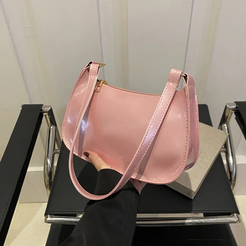 Retro PU Leather Shoulder Bag Pink