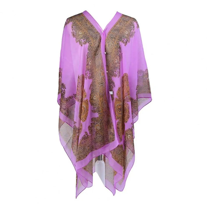 Purple Summer Scarf with UV Protection Chiffon Beach Shawl