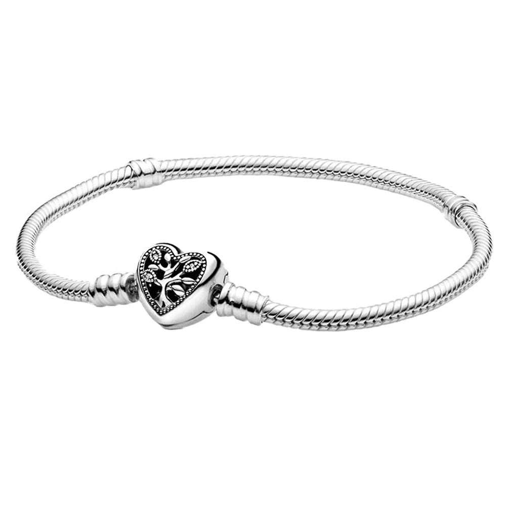 Silver Bracelet with Heart with Ornament