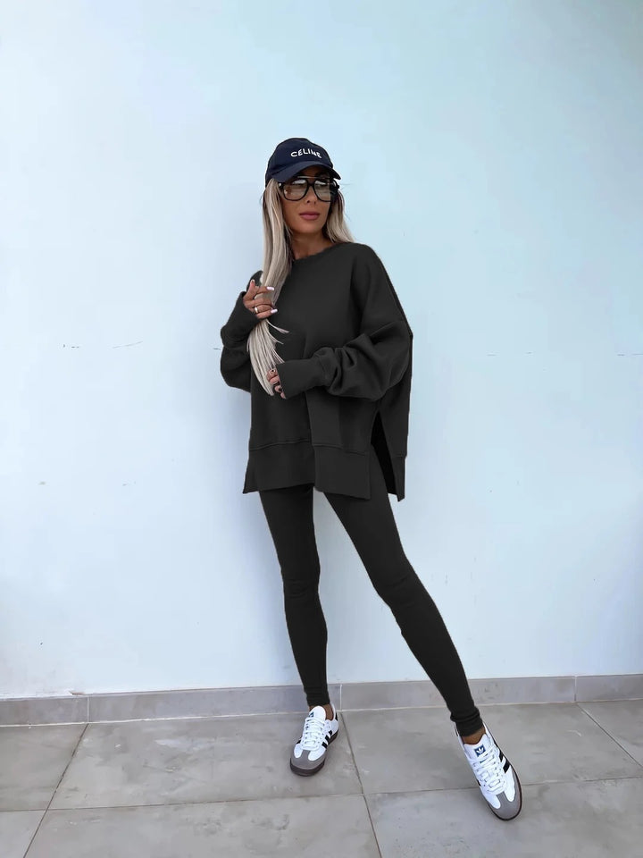 Black oversized tracksuit set