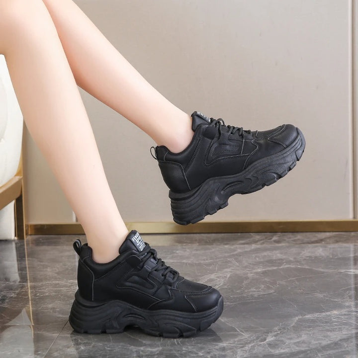 Black Platform Sneakers Women Stylish