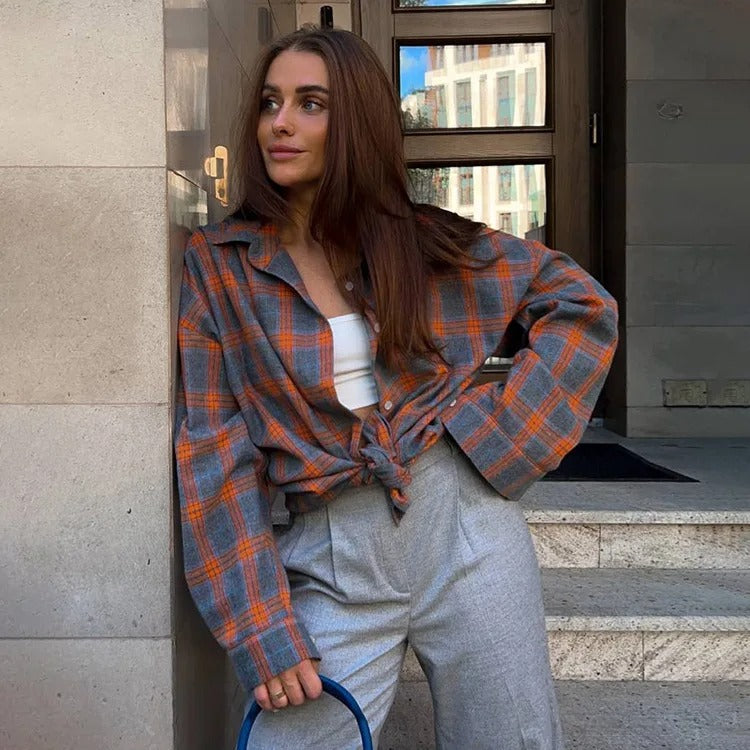 Orange Checked Shirt