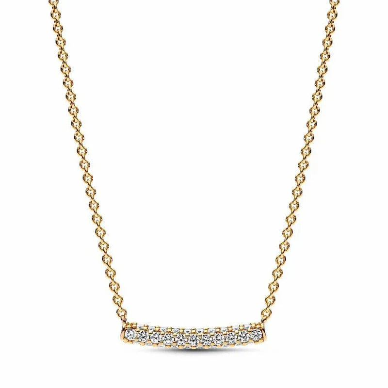 Necklace with Zircons on a Gold Chain