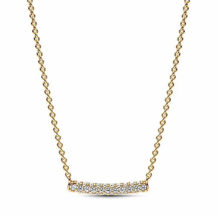 Necklace with Zircons on a Gold Chain