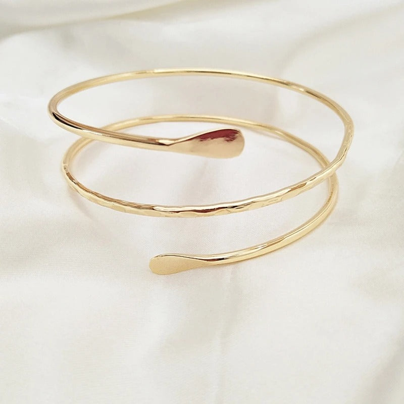 Gold Spiral Cuff Bracelet