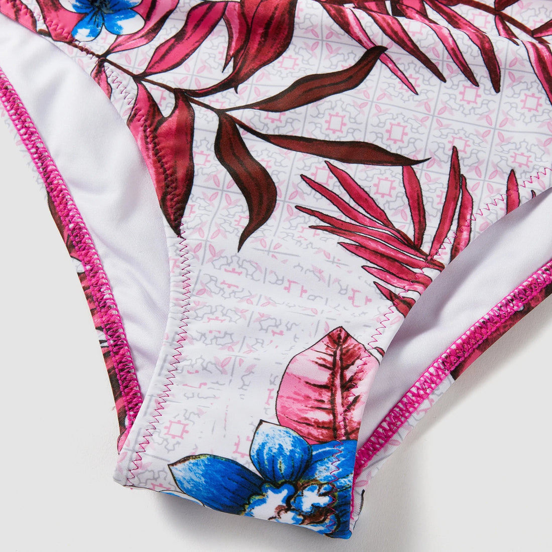 Pink Tropical High Waist Push-Up Bikini