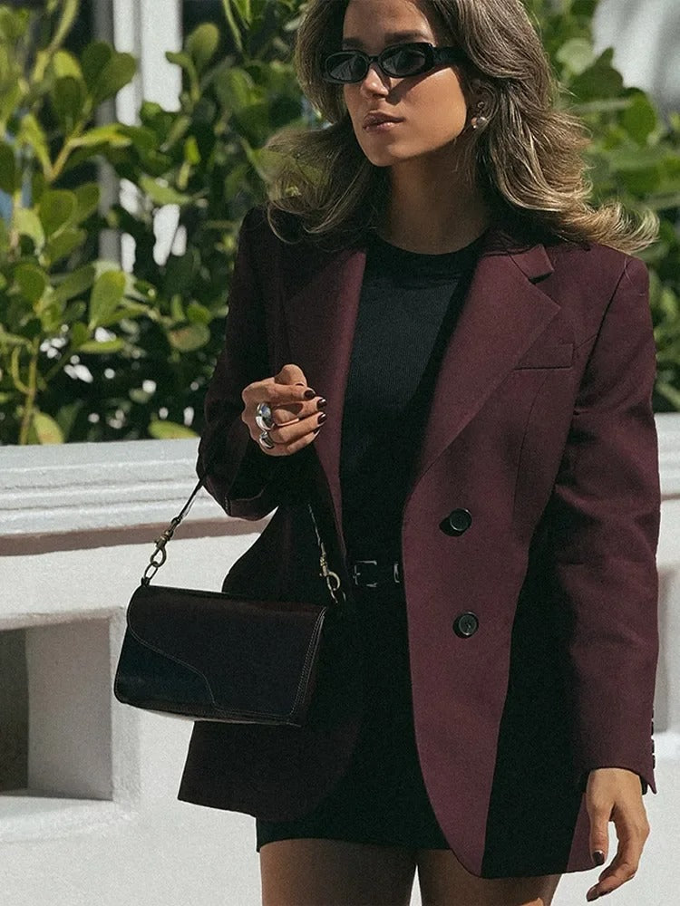 Burgundy Elegant Slim Fit Jacket