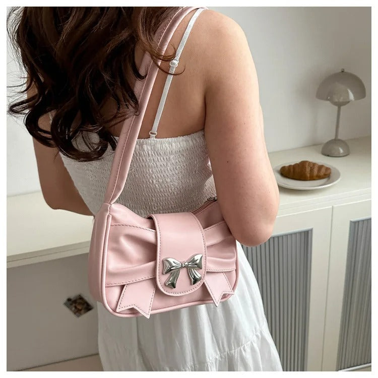 Pink Fashion Shoulder Bag With Bow