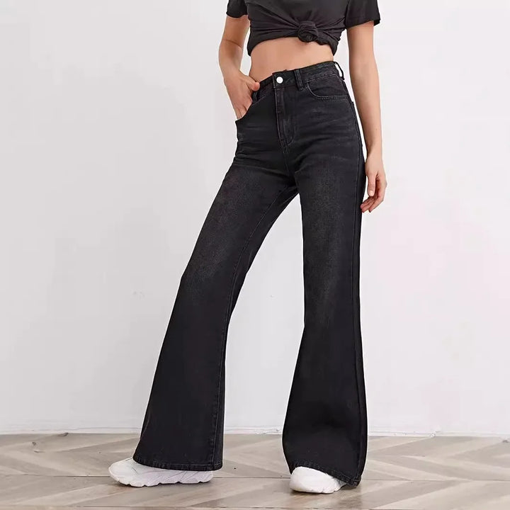 Black High Waist Straight Leg Loose Jeans