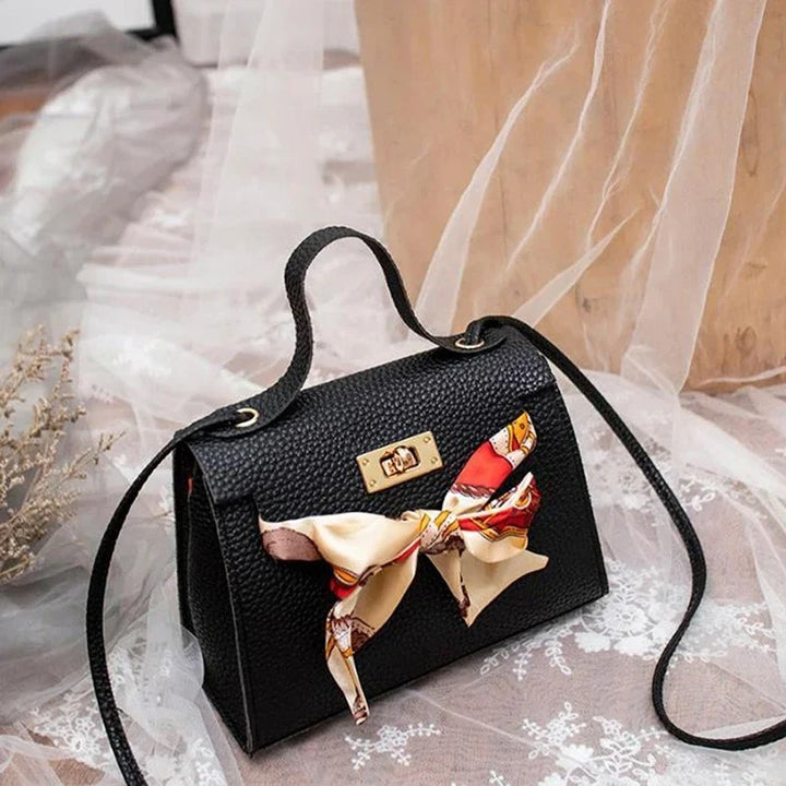 Black Silk Strap Designer Shoulder Bag