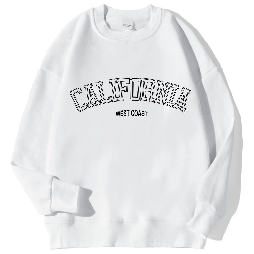 White Oversize Sweatshirt "California West Coast"