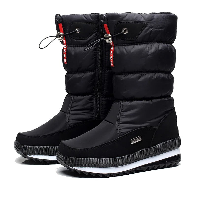 Black Winter Platform Snow Boots