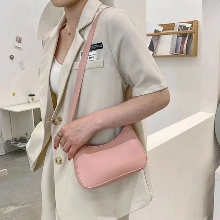 Retro PU Leather Shoulder Bag Pink