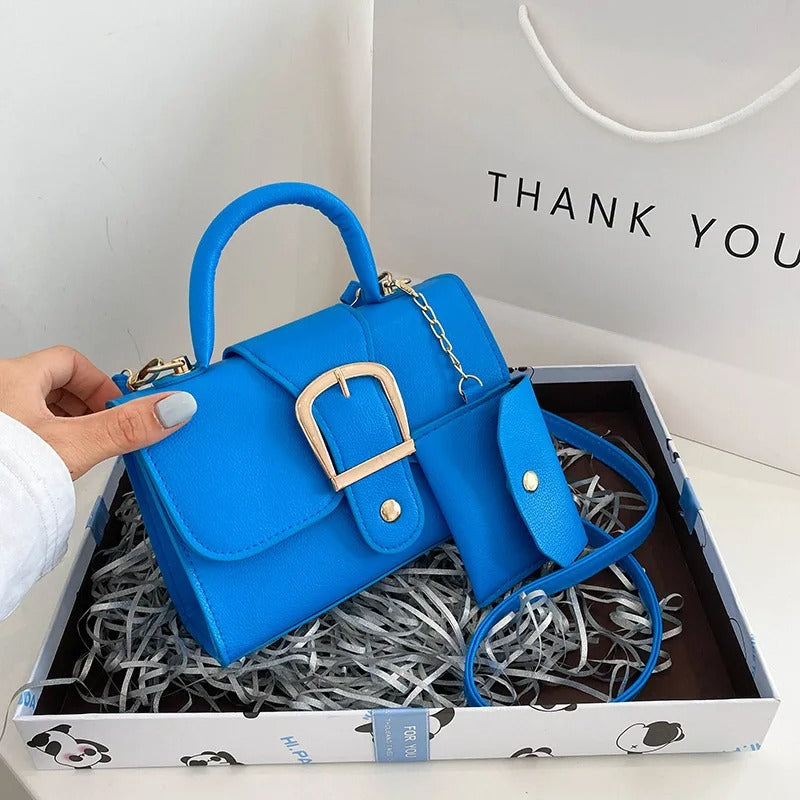 Blue Fashion Small Shoulder Bag with Flap