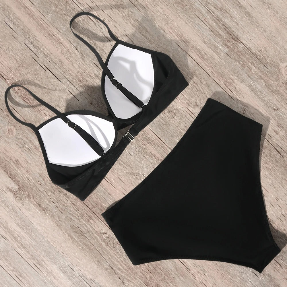 Black High Waist Push-Up Bikini