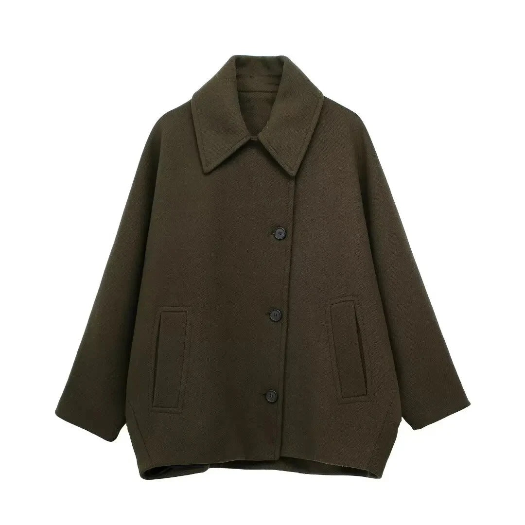 Green Single Breasted Wool Jacket