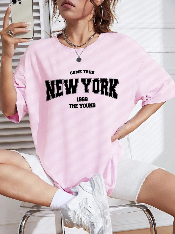 Pink Oversize T-shirt 1968 New York