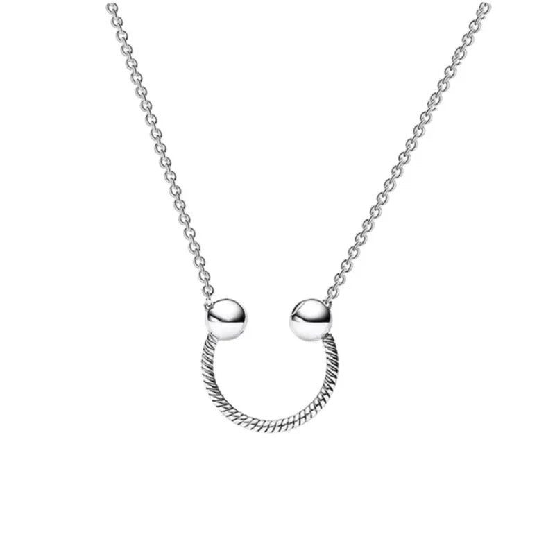 Silver Horseshoe Necklace Elegant Minimalism