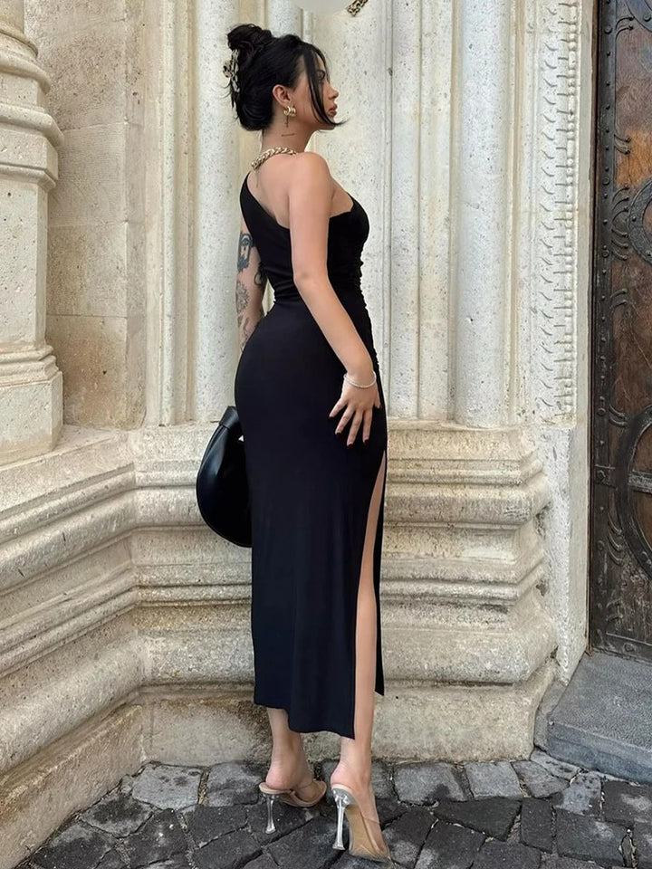 Black long dress with slit