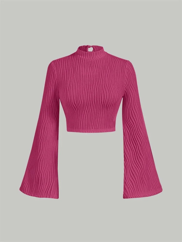 Fuchsia Ribbed Crop Top