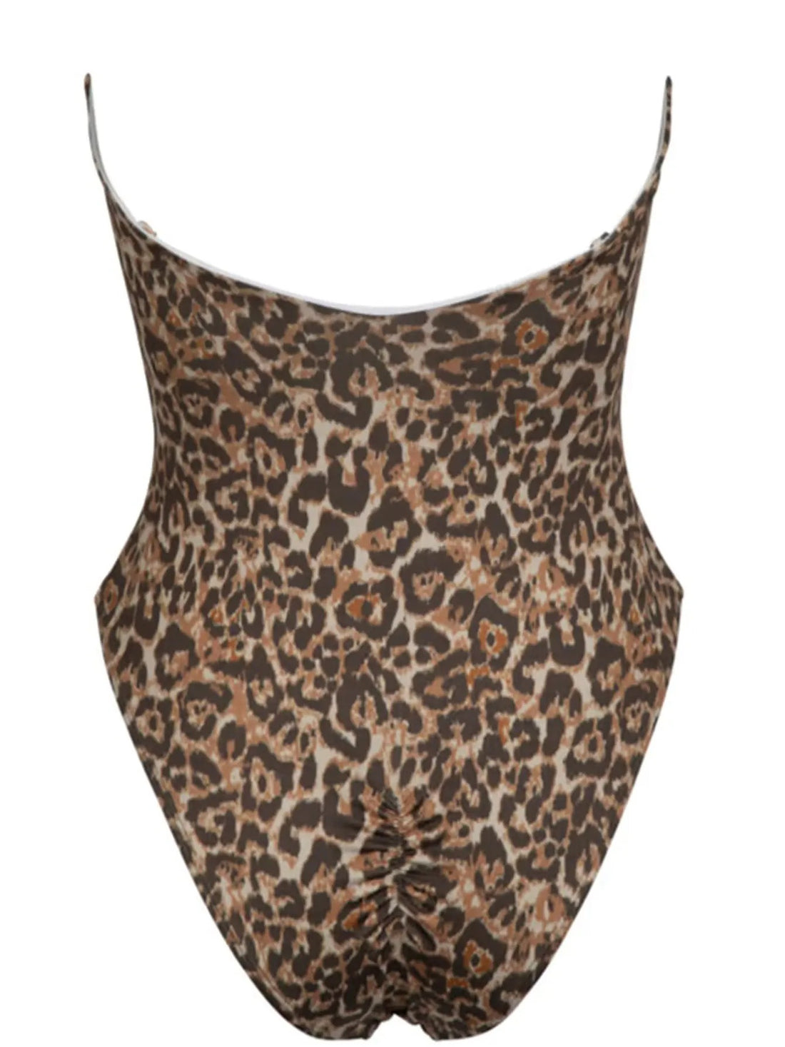 Leopard One Piece Bandeau Open Back Swimsuit