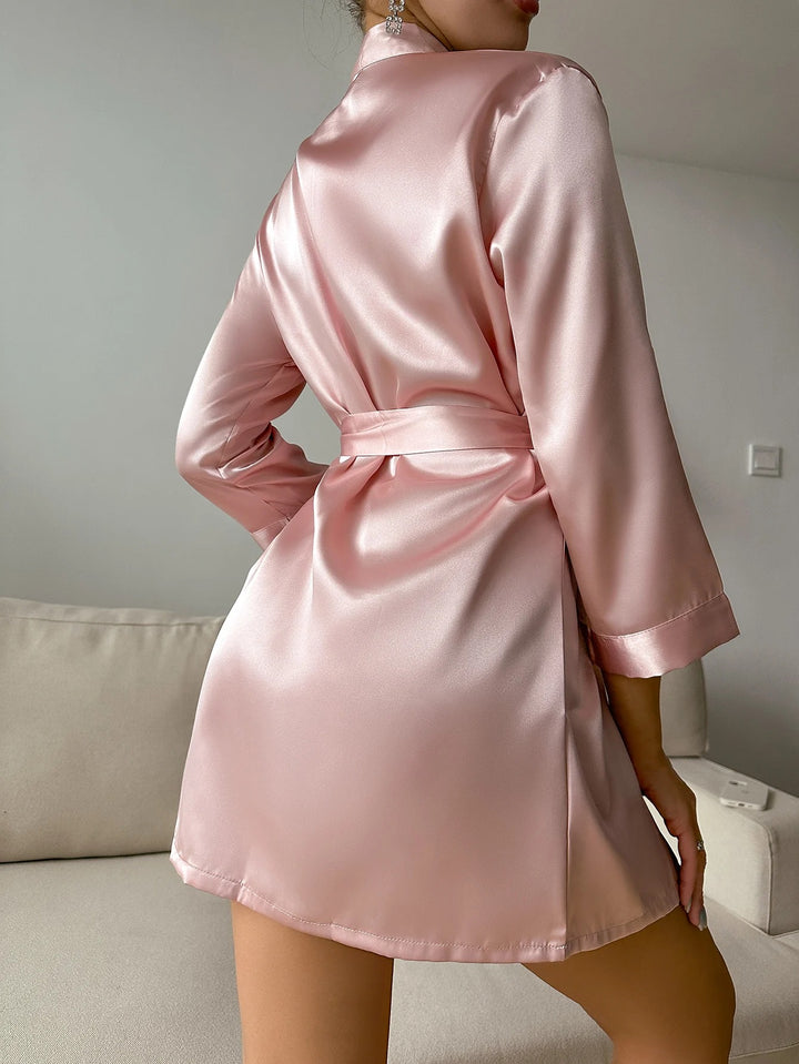 Pink Satin Robe Delicate and Feminine Nightwear