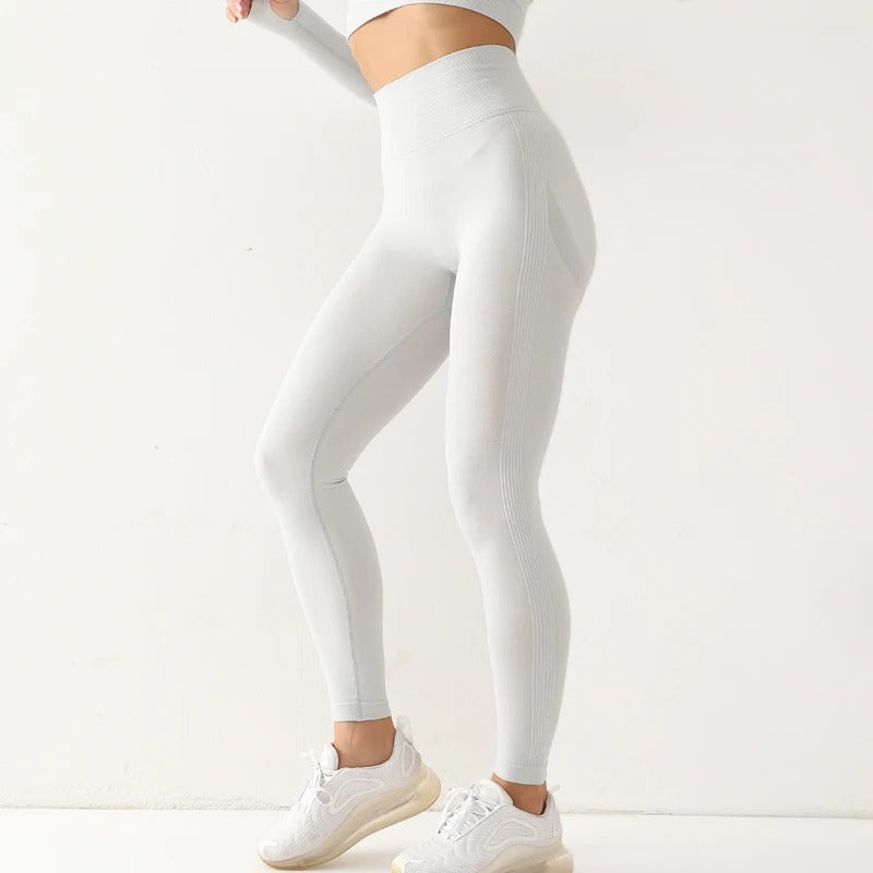 Gray Seamless High Waist Push Up Leggings