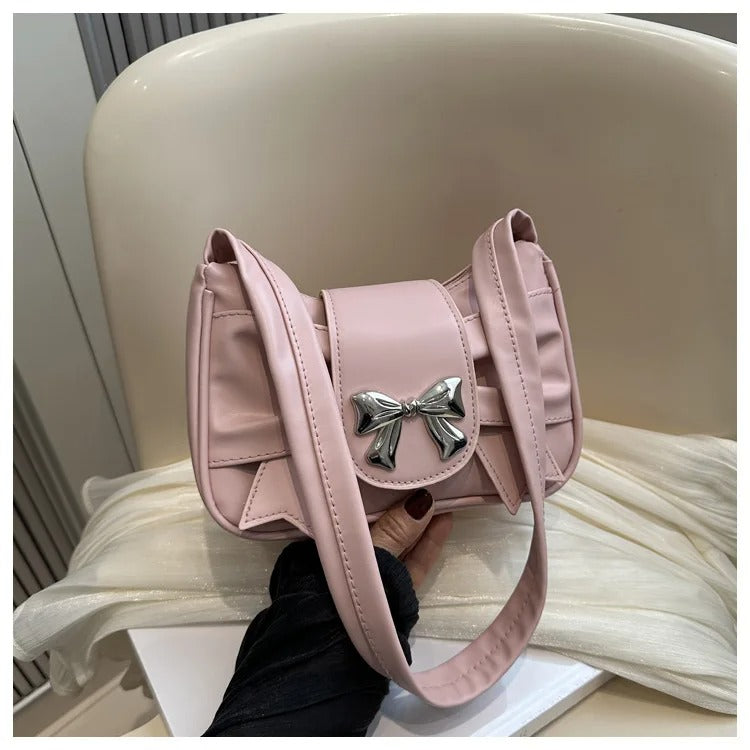 Pink Fashion Shoulder Bag With Bow