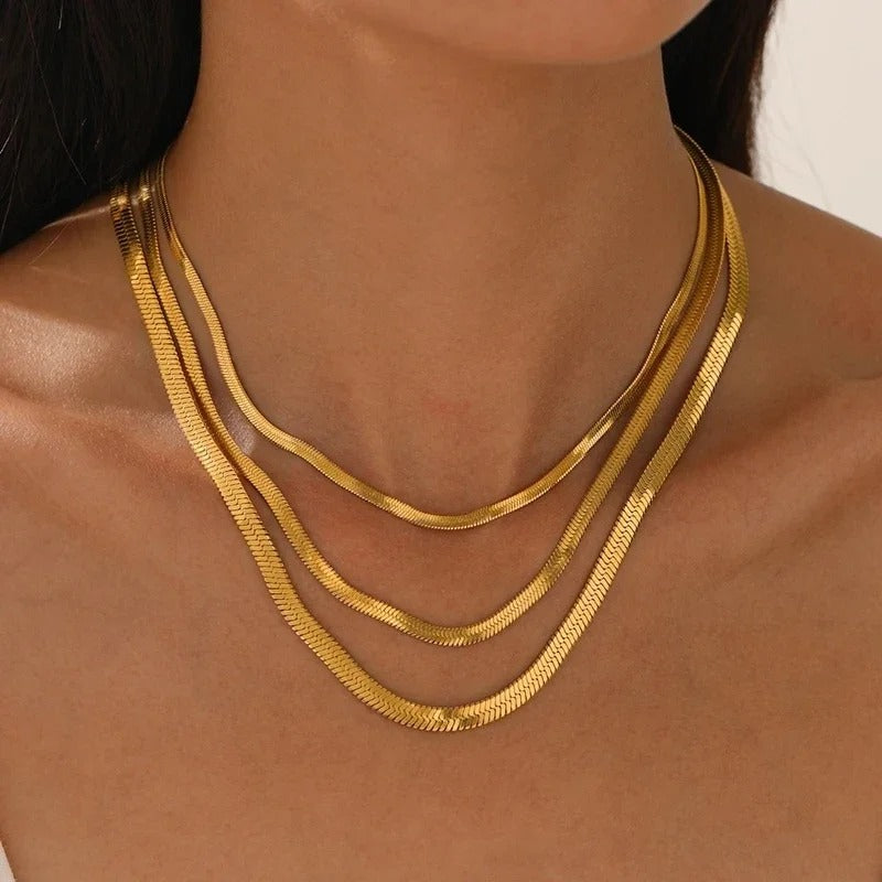 Gold Snake Weave Choker Necklace