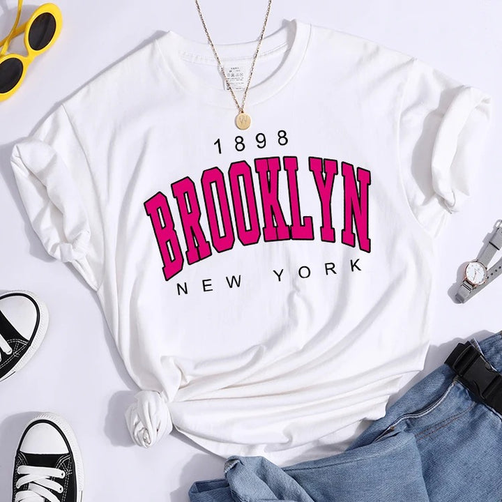 Brooklyn 1898 New York Printed White T-Shirt