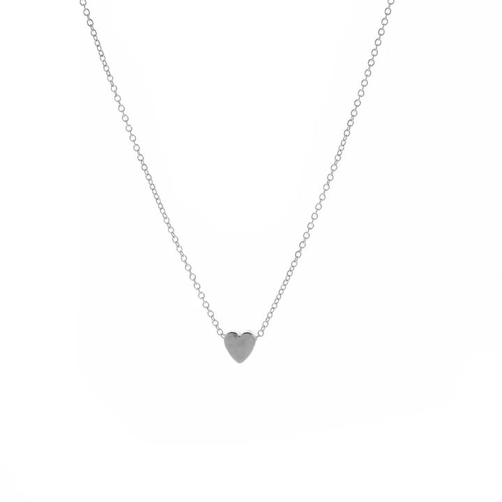 Silver Simple Love Heart Necklace Elegant Jewelry