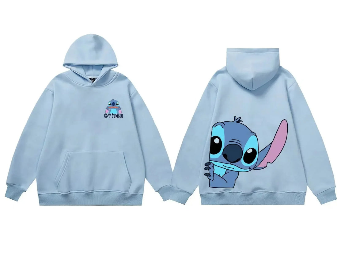 Stitch Hoodie Light Blue