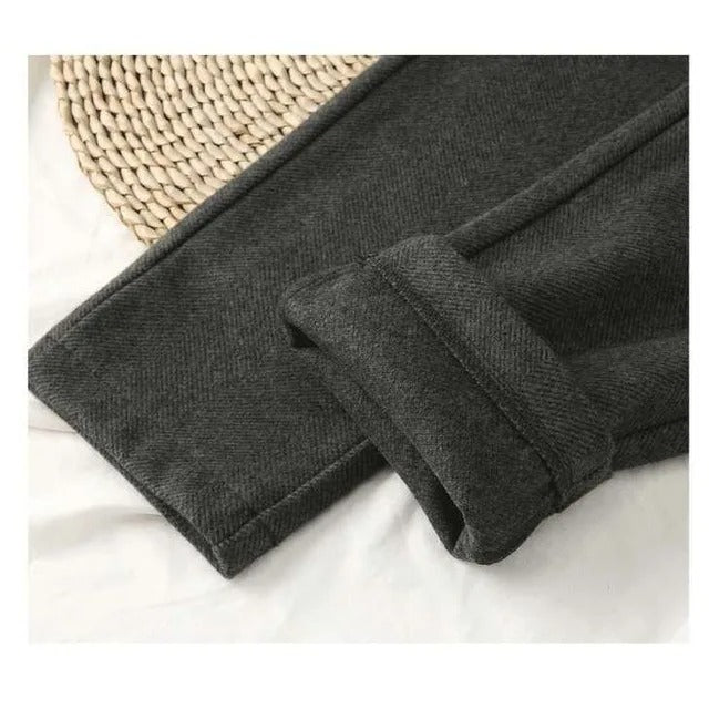 Black Wool High Waist Harem Pants