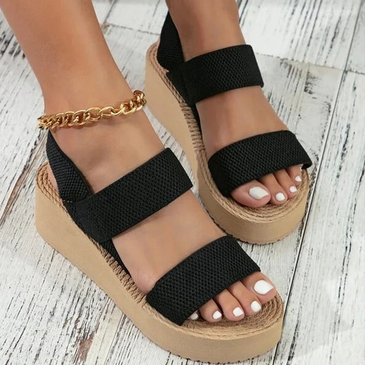 Black Women's Wedge Sandals - Elegant and Practical for Everyday Use