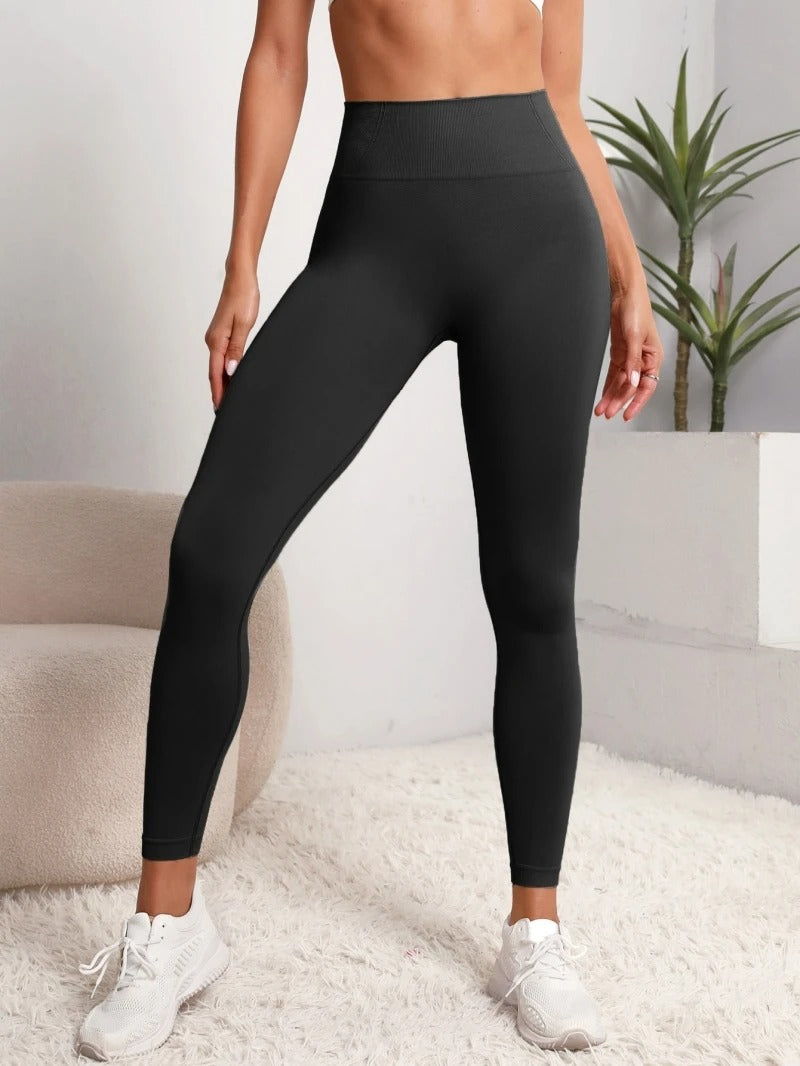 Black High Waist Seamless Push Up Leggings