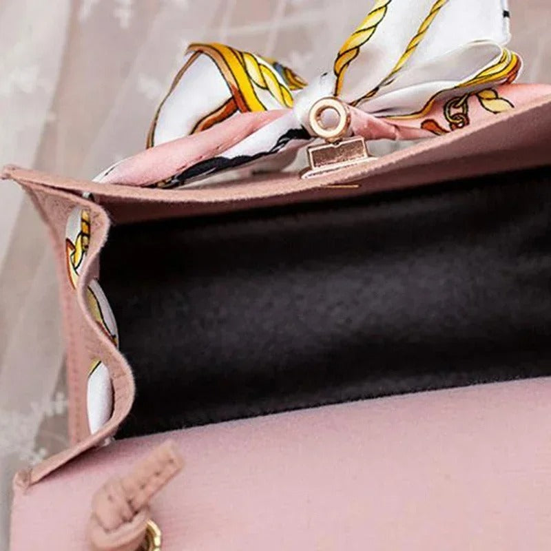 Pink Silk Strap Designer Shoulder Bag