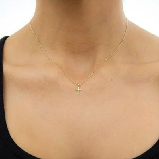 Gold Minimalist Cross Necklace