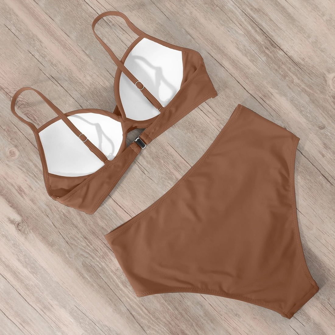 Brown High Waist Push-Up Bikini