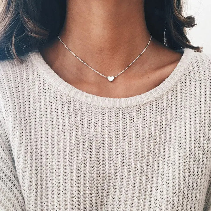 Silver Choker with Delicate Heart