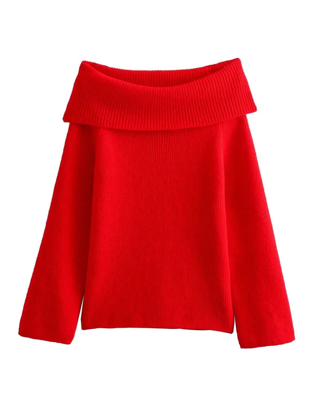 Red Off-Shoulder Sweater